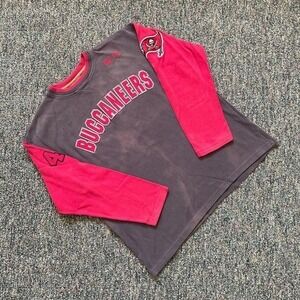 Vintage NFL Players Tampa Bay Buccaneers Crewneck Ribbed Shirt Grey Red 40